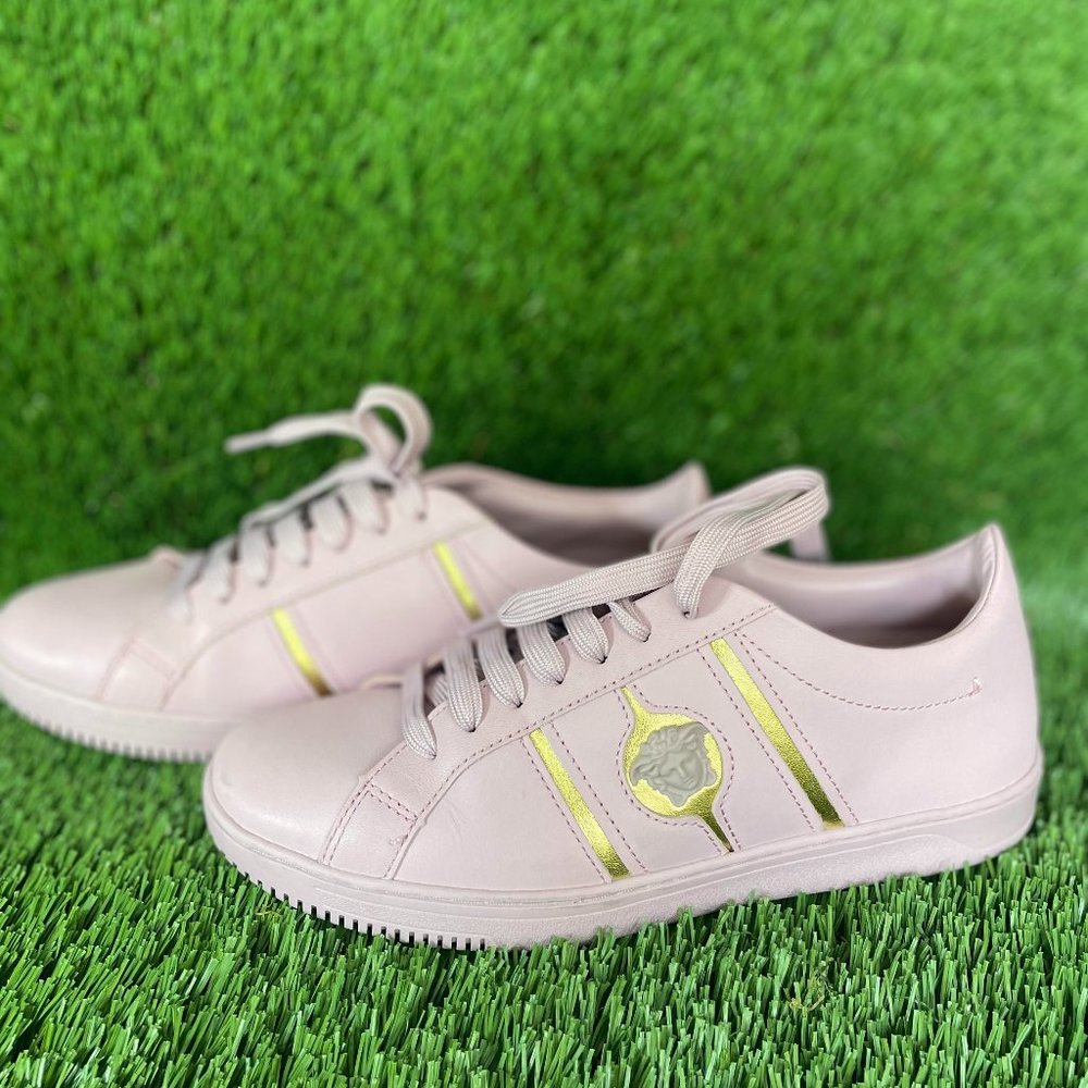 Versace "Pink Face Powder" (Size 7.5 Woman's) Pink and Gold